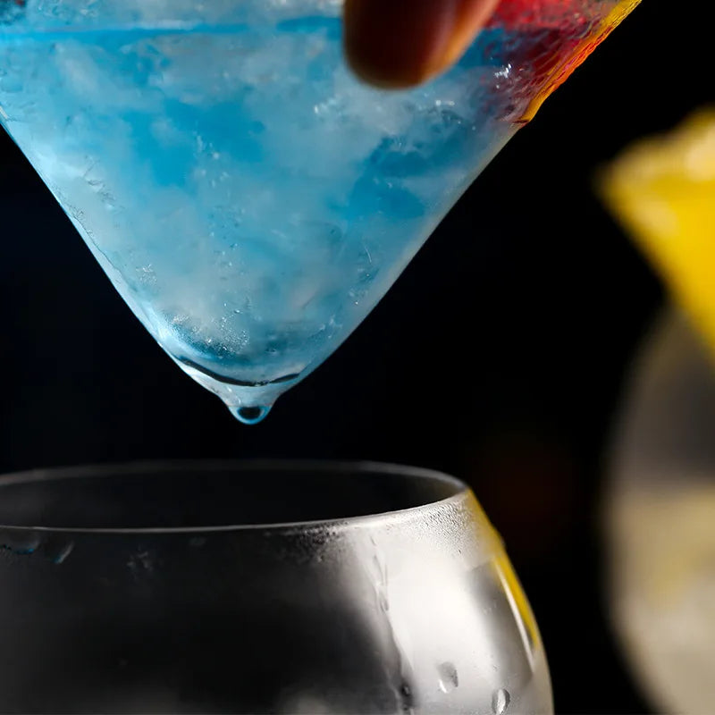 Stemless Martini Cocktail Glasses with Chiller Serving Dish with Ice Holder Glass Caviar Server Set Liquor Cocktail Chiller