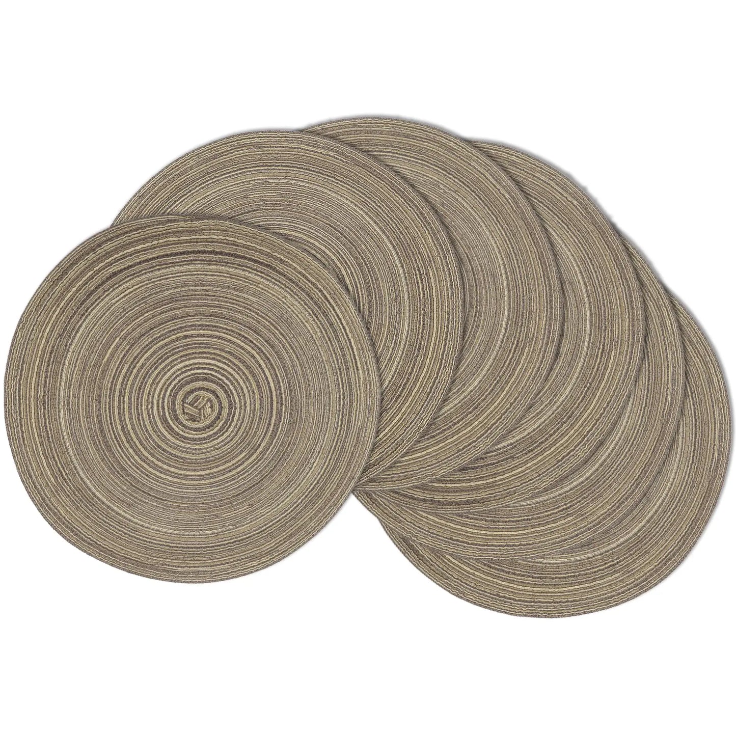 Round Braided Placemats Set of 4 Place mats for Dining Tables Woven Heat Resistant Table Mats