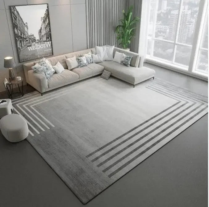 Light Luxury Carpets for Living Room Large Area Lounge Carpet Minimalist Bedroom Decor Gray Rug Home Soft Washable Floor Mat