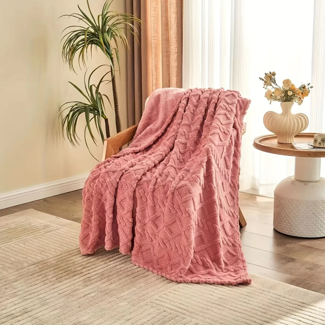 Lamb Fleece Blanket Comfortable Soft Plush Thick Warm Blanket Soft Warm Plush Air Conditioning Blanket Flannel Throw Blanket