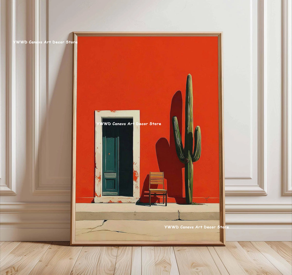 Bohemian Cactus Desert Canvas Poster Mexico Smallest Architectural Artwork Western Plant Wall Art Print for Modern Home Decor
