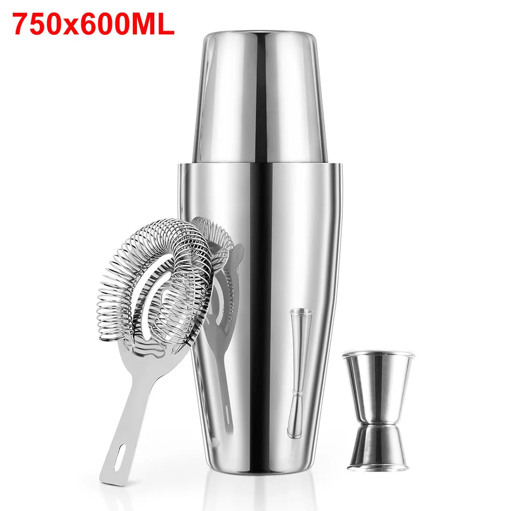 4/5pcs Boston Cocktail Shaker Set Professional Stainless Steel Bartender Wine Cup Cocktail Mixer Martini Cocktail Shaker Bar Set