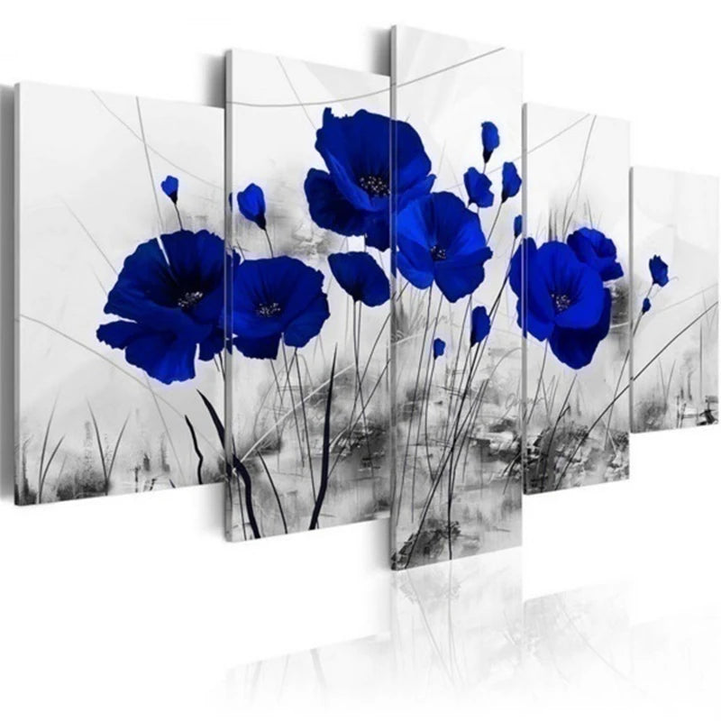 World Map Canvas Painting Flowers Landscape 5 Panel Poster Living Room Bedroom Decoration Art Prints Home Decor Wall Pictures
