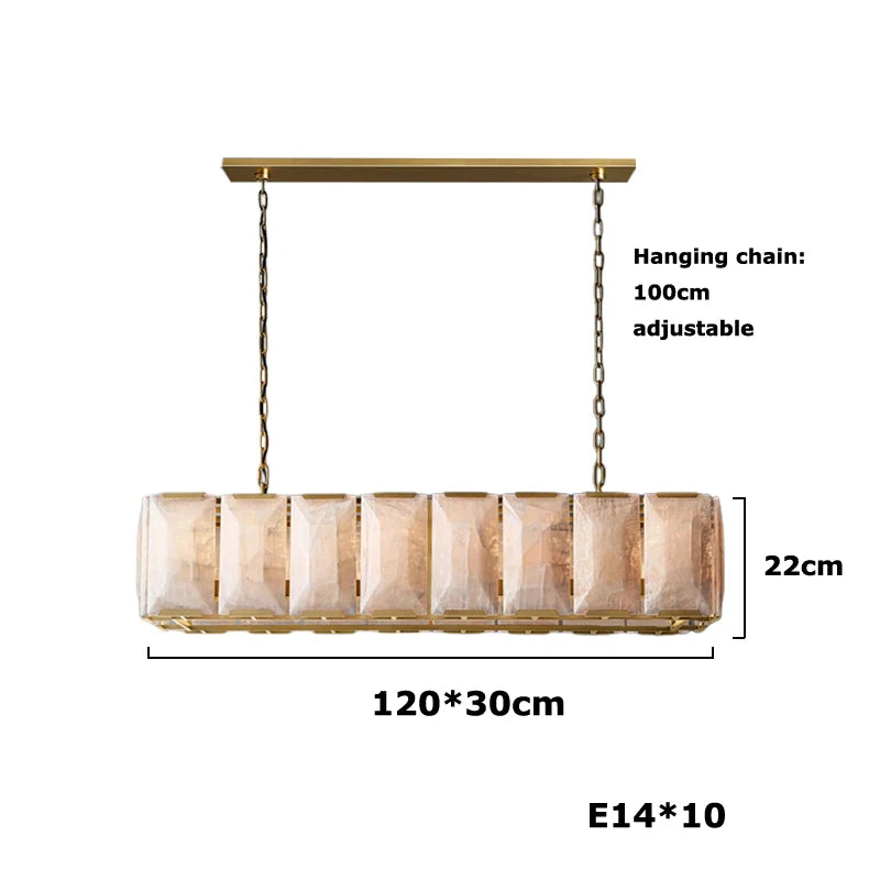 American Alabaster Pendant Chandelier Light for Living Room Dining Room Lustre Suspension Luminaire Lamp For Kitchen Island