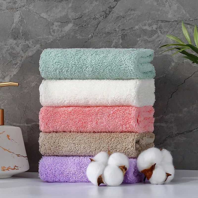 10Pcs Thickened Microfiber High-density Coral Fleece Towel Quick Dry Clean Face Soft Absorbent Towel