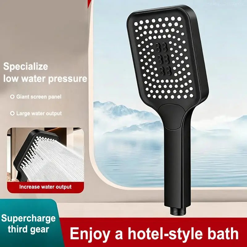 Adjustable 3-Mode High Pressure Shower Head Large Flow Water Saving Rainfall Mixer Head Bathroom Accessory