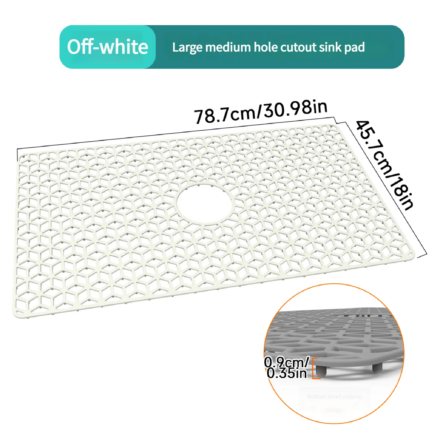 78CM Silicone Sink Bottom Scratch-resistant Protective Pad, Hollowed-out Draining pad, Thickened Anti Slip Tableware Drying Mats