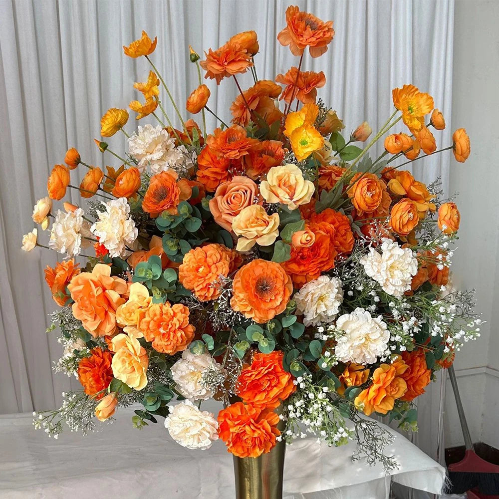 80/70/60/50/30cm Artificial Pink Large Flower Ball, Table Centerpiece for Special Event Decor, Floral Arrangement