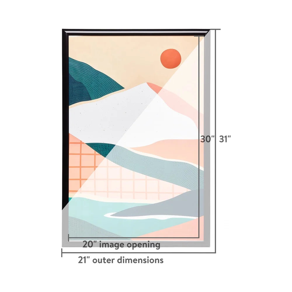 20x30 Rounded Poster Frame Art Prints Photos Lightweight Black Frame Vertical Horizontal Display Gallery Wall Decor