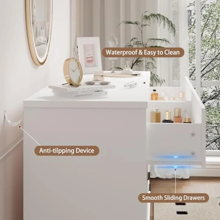 Dresser for Bedroom, 6 Drawer Wide Modern Chest of Drawers with X-Shaped Sturdy Base, Wood Double Dresser Closet Clothes Storag