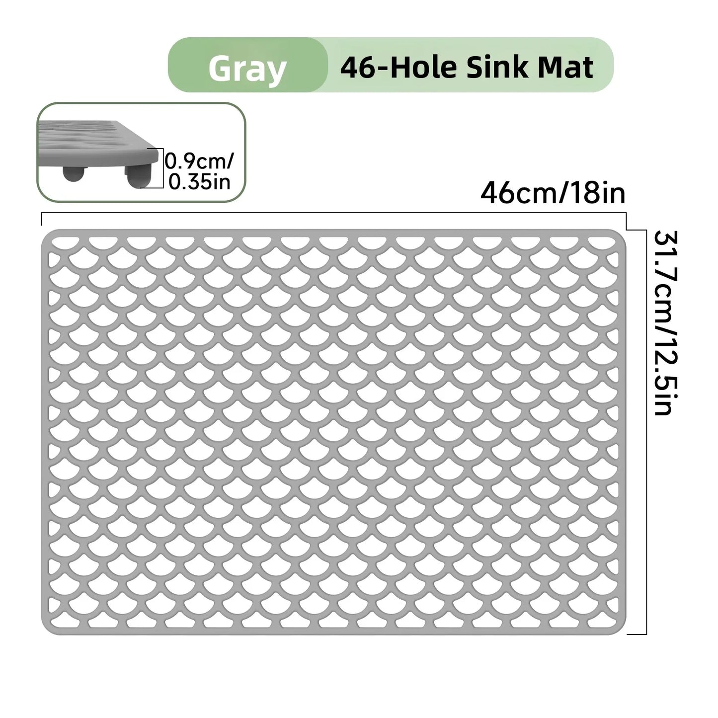 Kitchen Sink Silicone Mat Anti-Scratch Honeycomb Pad Dishwashing Basin Hollow Bottom Draining Pad Non-Slip Sink Mat