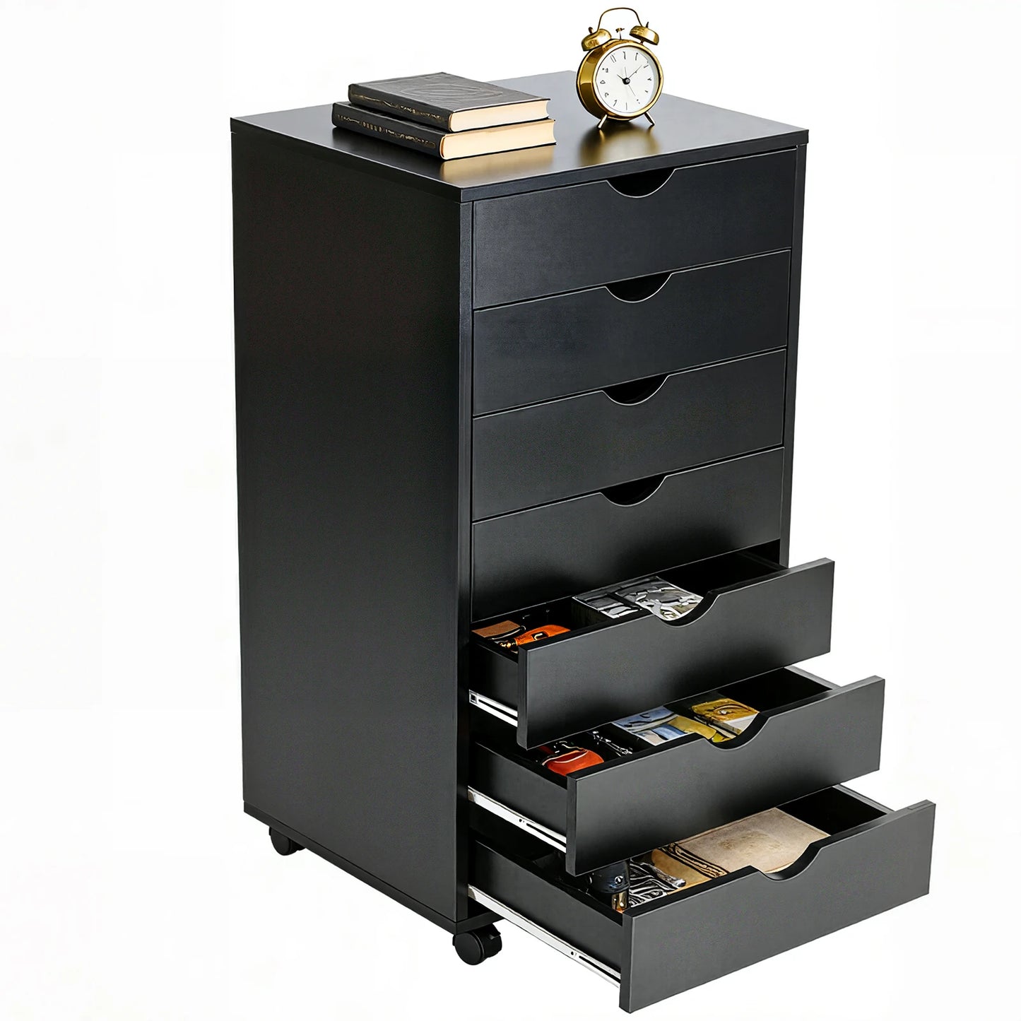MCQ Wood 7 Drawer Cabinet For Living Room File Cabinet with Storage Under Desk Storage Organization Holds Printer Tables Storage Closet Chest Living Room Furniture