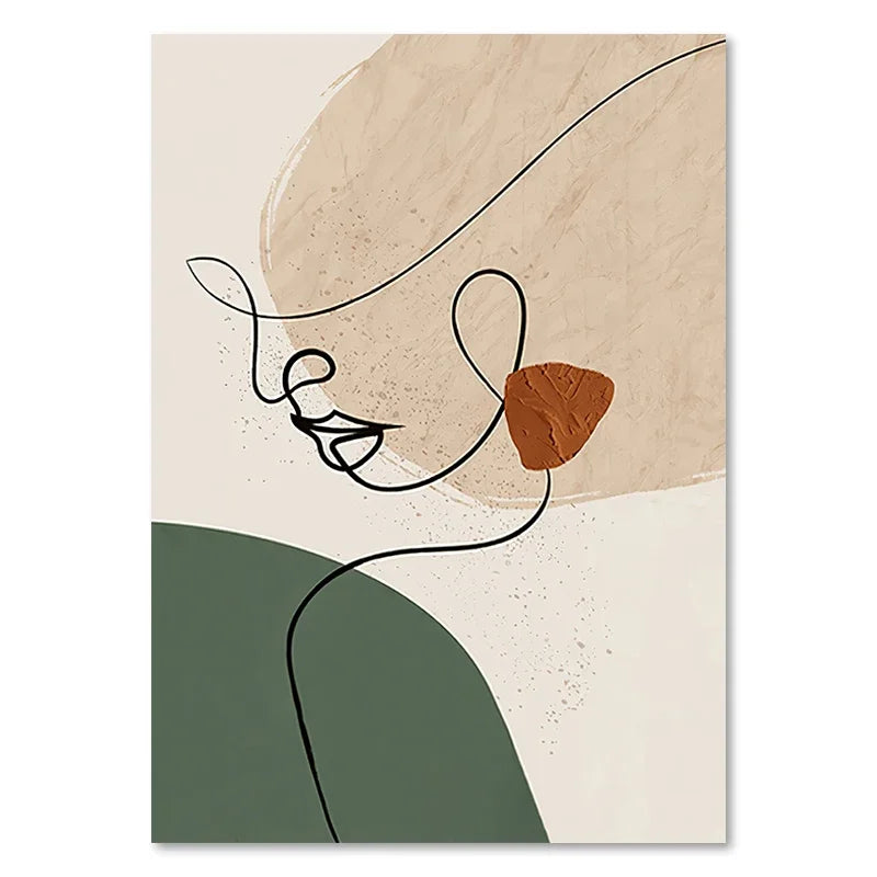Abstract Geometric Poster Matisse Face Line Canvas Painting Nordic Modern Living Room Wall Art Print Picture for Home Decor
