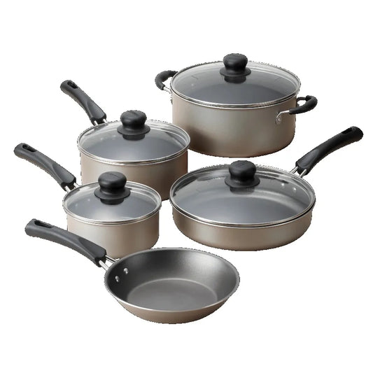 Tramontina 9-Piece Non-Stick Cookware Set, Champagne