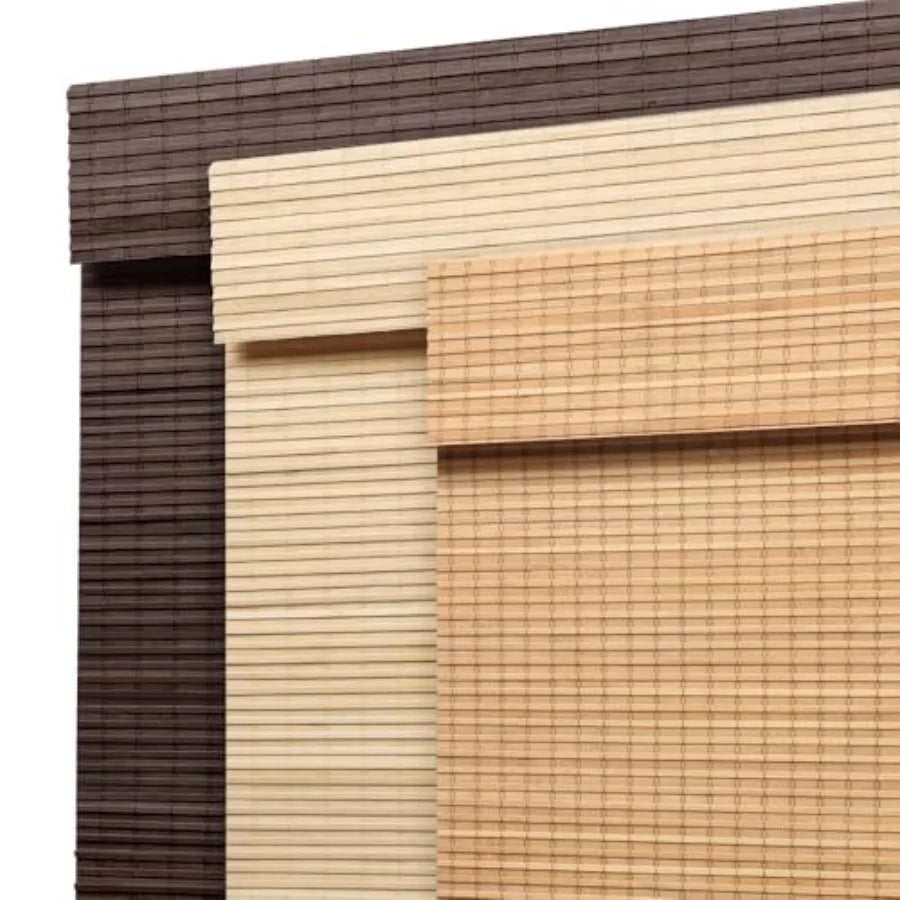 CoeBamboo Roman Shades Blkout Naal Bamboo Blinds for Indoor ows Roll Up Blind Priy Shade for Home Office Door UV Resnt and Easy