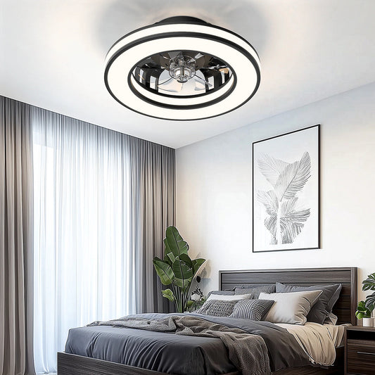 16 Inch LED Ceiling Fan Light with Remote Control  Infinite Dimming 6 Levels of Wind Speed Living Room Bedroom Chandelier Fan