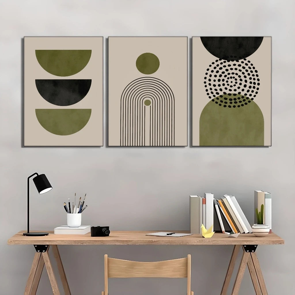 Canvas Painting Abstract  Artwork for Home & Office Decor- Boho Print Modern Mid- Century Style Geometric Line Art Gift Poster