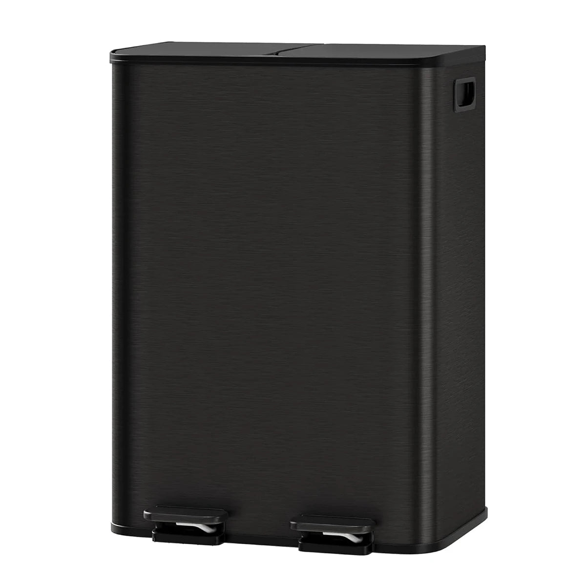 Stainless Steel Dual Trash Can Double Compartment Garbage and Recycling Bin Combo with Lid,Step-On Pedal,Removable Liner Buckets