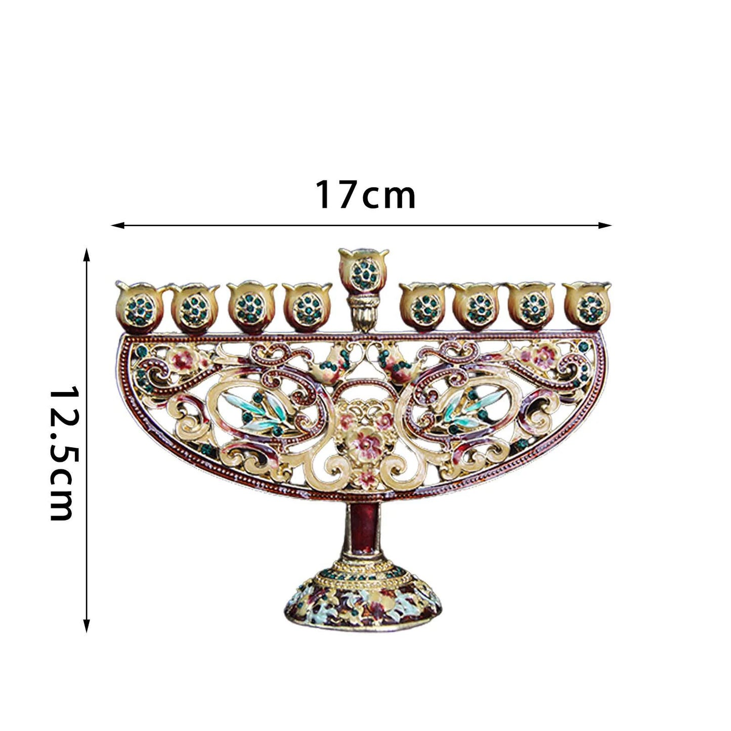 Metal Gold Candle Holder for Hanukkah Menorah 9 Branch Candelabrum Candle Stand Christmas Party Wedding Home Decor Candlesticks
