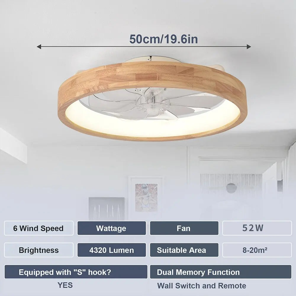 LED Ceiling Fan Light with Remote Control Fan Light Modern Bedroom Restaurant Decoration Electric Fan Ventilation