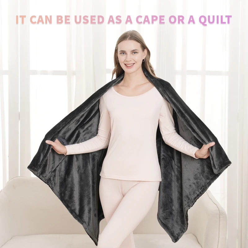 Coral Velvet Heating Blanket 3 Heated Level Fast Heating USB Heating Shawl 9 Heated Areas Portable Thermal Blankets Winter