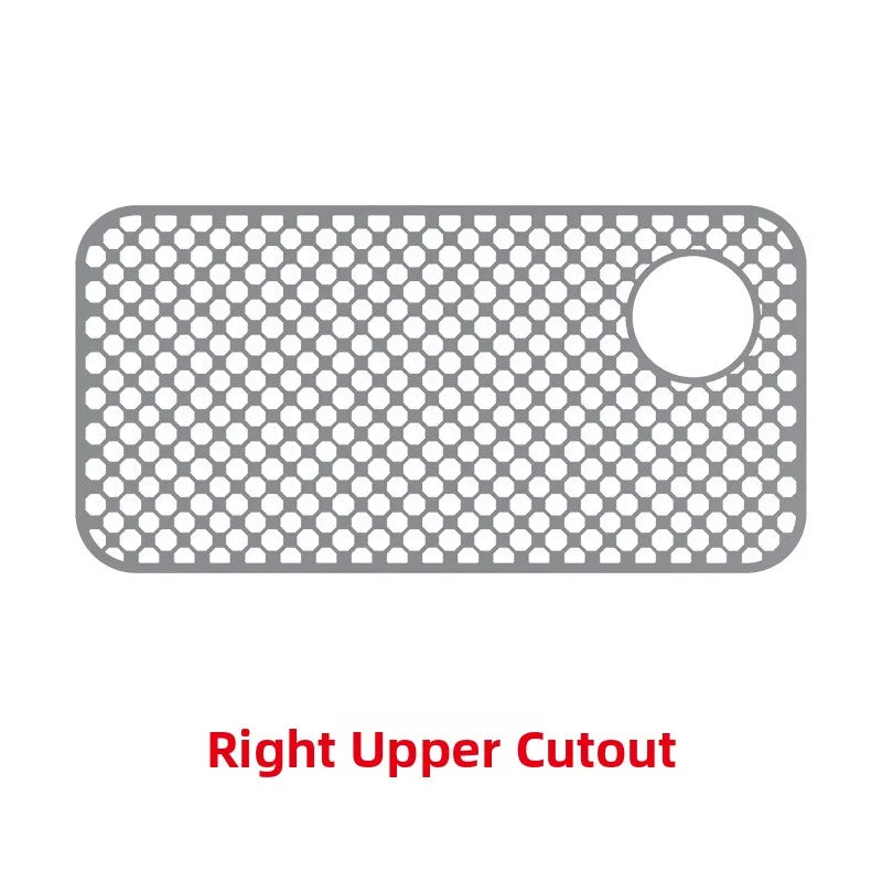 Kitchen Sink Silicone Mat Anti-Scratch Honeycomb Pad Dishwashing Basin Hollow Bottom Draining Pad Non-Slip Sink Mat