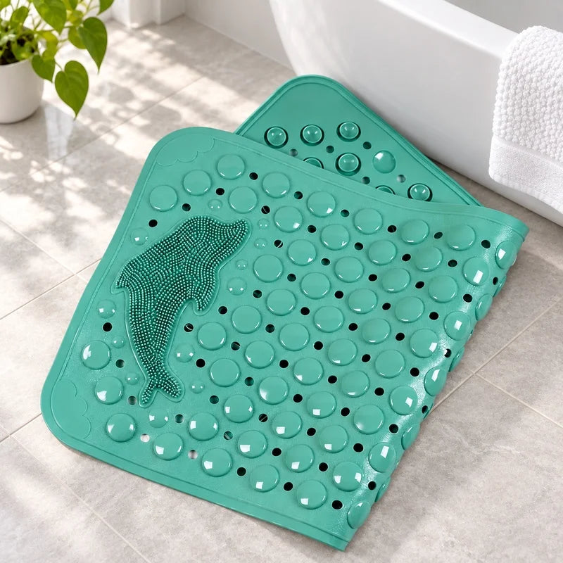 35x70cm Dolphin PVC Shower Mat, Waterproof Non-Slip Anti-Skid Bathroom Rug