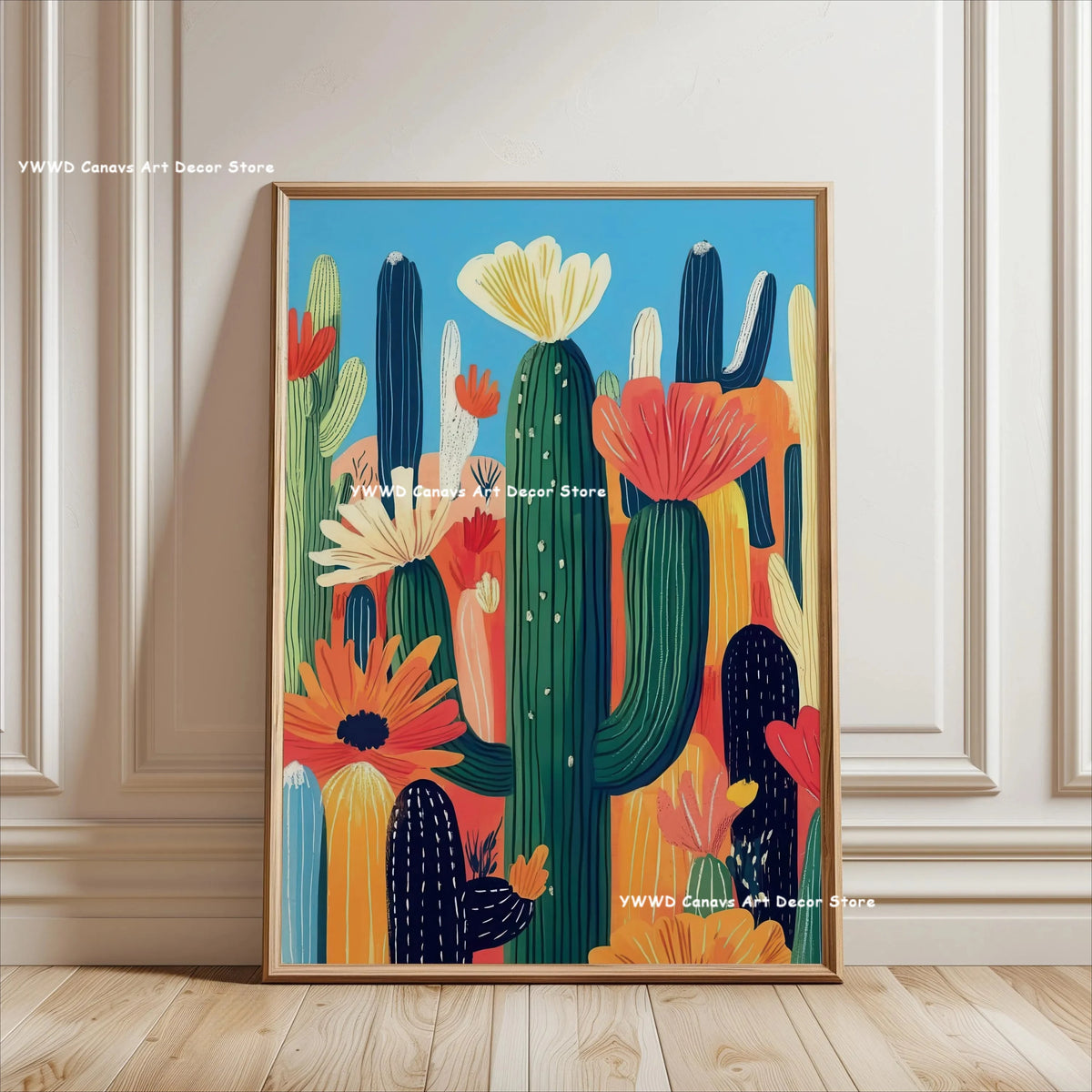 Bohemian Cactus Desert Canvas Poster Mexico Smallest Architectural Artwork Western Plant Wall Art Print for Modern Home Decor