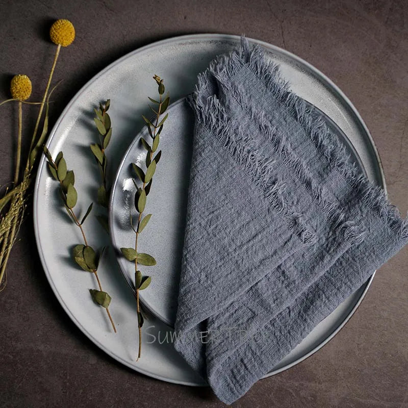 20PCS Large Napkins Cotton Gauze 41x41cm Muslin Cloth Tea Towels Dinner Retro Cheesecloth Wedding Party Rustic Table Decoration