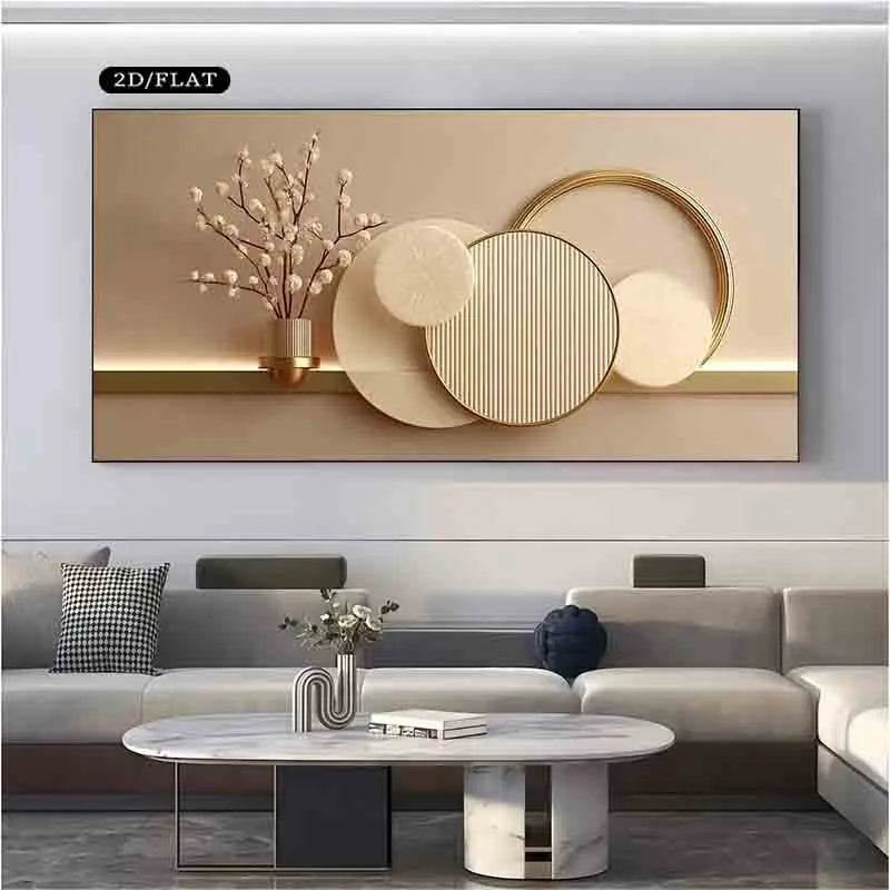 2D Flat, Large Unframed Canvas, Modern Minimalist Design. for Spaces Such As The Living Room, Bedroom, Kitchen, Office Decor