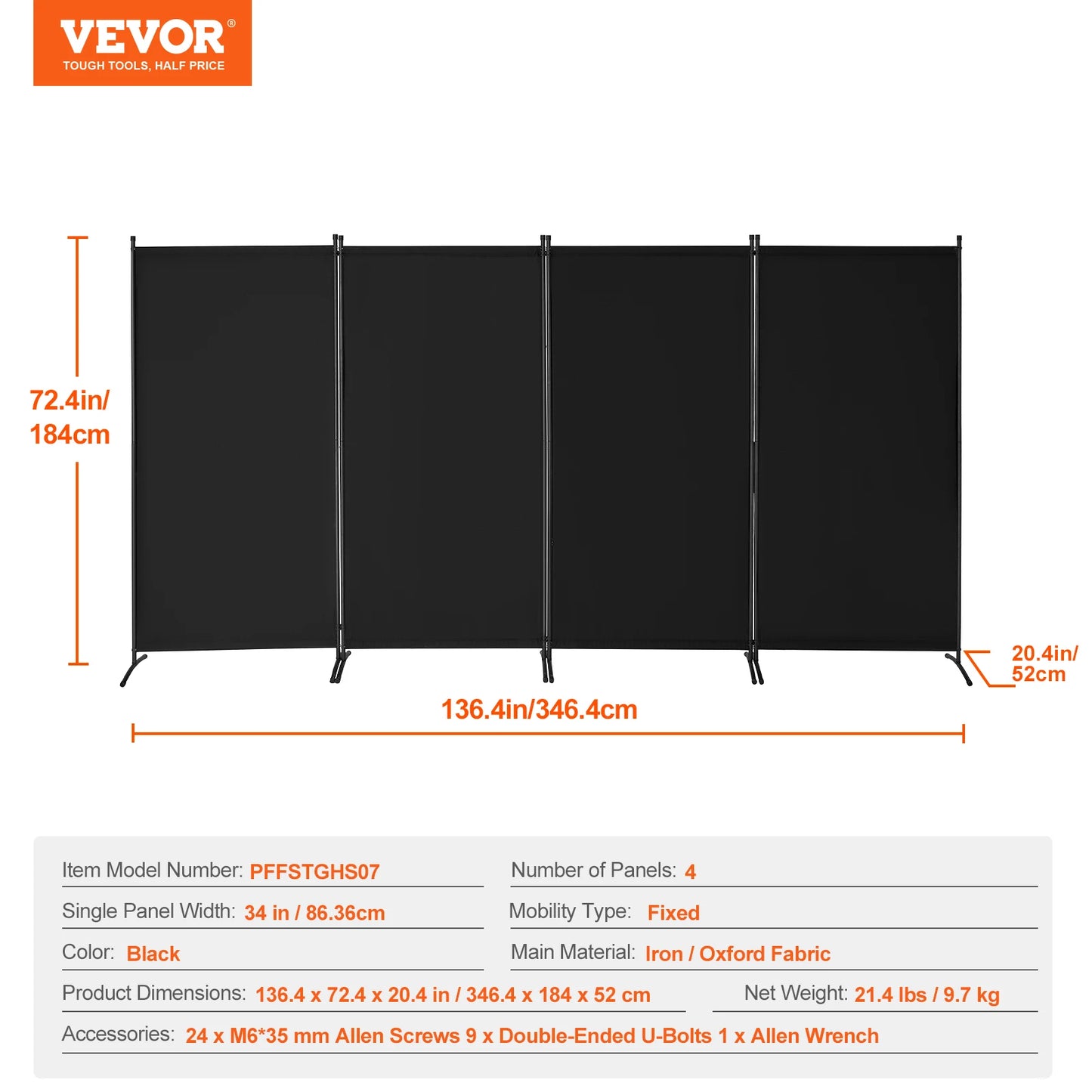 SucceBuy 3/4/6 Panel Room Divider Folding Privacy Screen and Portable Freestanding Room Partition for Office Bedroom Study Hotel
