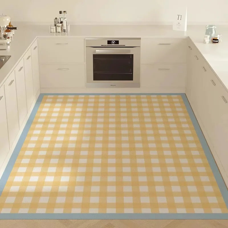 Kitchen Floor Mat PVC Leather Foot Mats Waterproof Non-slip Carpet Oil-proof Dirt-resistant Rug Home Decoration Rugs