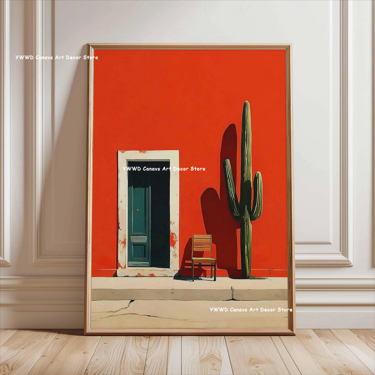Bohemian Cactus Desert Canvas Poster Mexico Smallest Architectural Artwork Western Plant Wall Art Print for Modern Home Decor