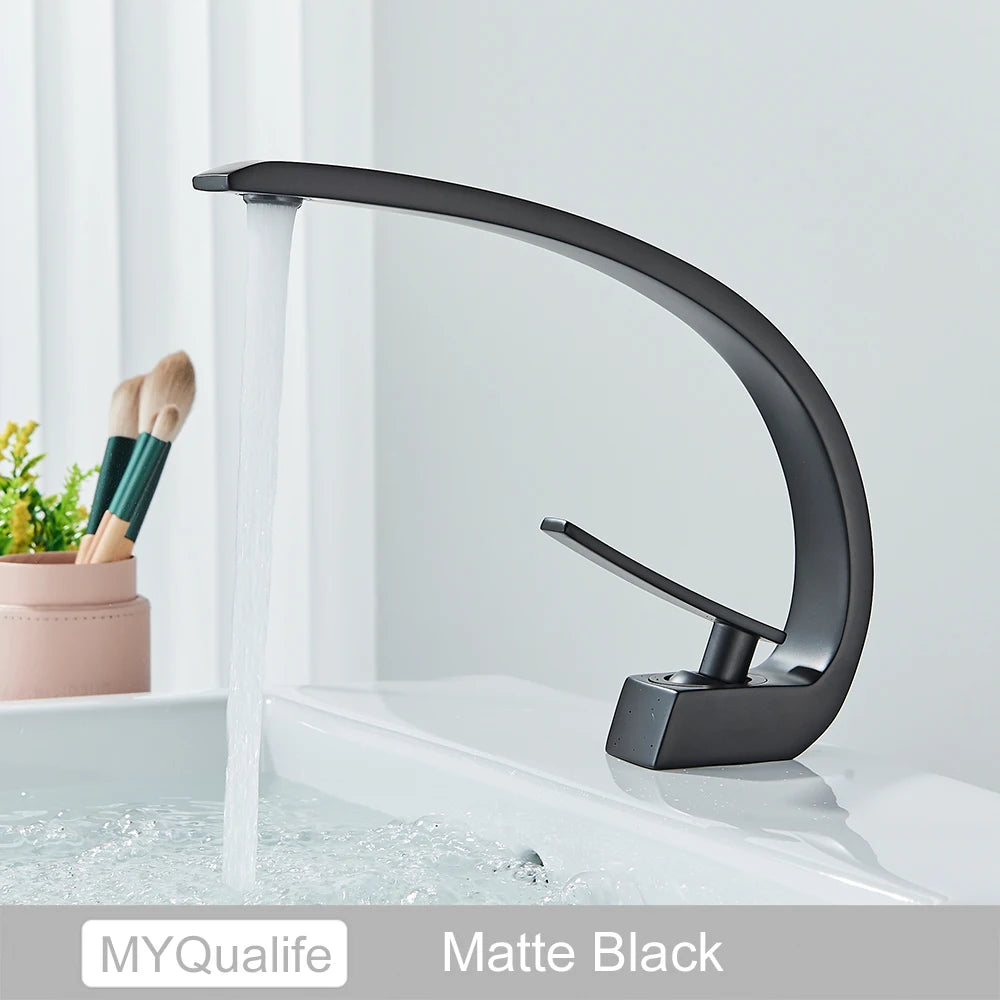 Chrome Basin Faucet  Washing Basin Mixer Deck Mounted Cold and Hot Bathroom Faucet