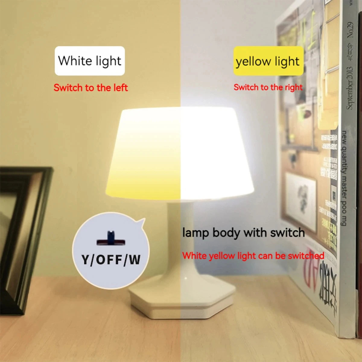 USB Rechargeable Led Table Lamp Protect Eyes Adjustable Brightness Bedroom Household Study Desk Lamp Eye Protection Night Light