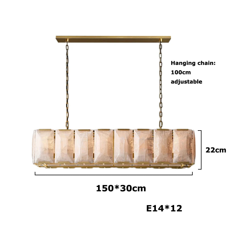 American Alabaster Pendant Chandelier Light for Living Room Dining Room Lustre Suspension Luminaire Lamp For Kitchen Island