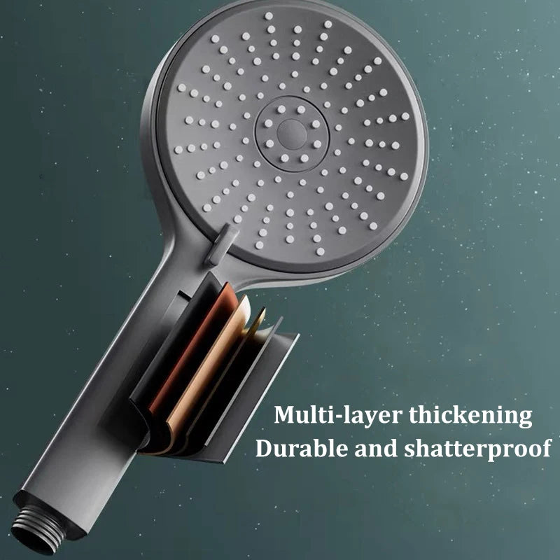 5-speed Booster Large Panel Strong Water Shower Head Filter Universal Multi-function Bathroom Handheld Shower Set