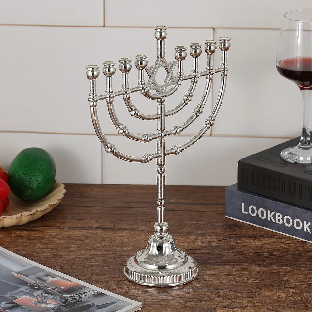 Ner Mitzvah Hanukkah Menorah Candle Holder Desktop Decoration Home Decor