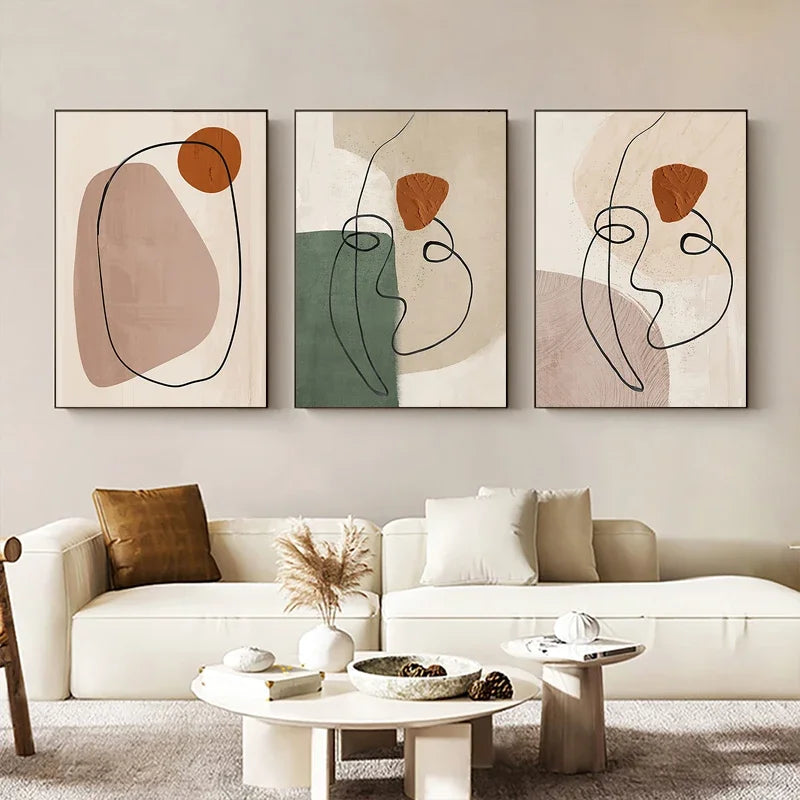 Abstract Geometric Poster Matisse Face Line Canvas Painting Nordic Modern Living Room Wall Art Print Picture for Home Decor