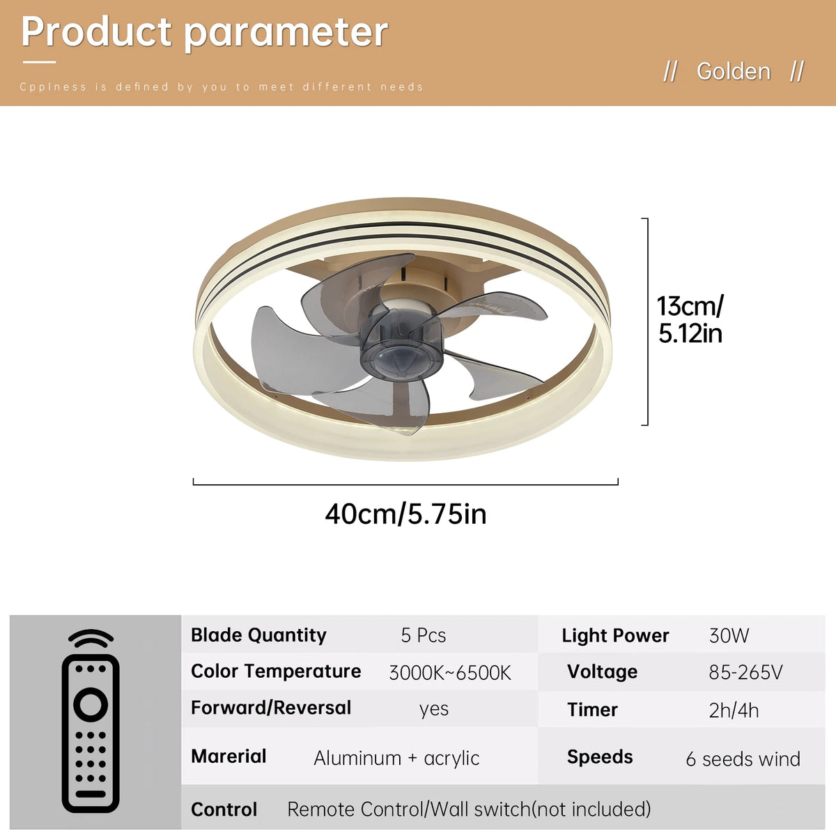 Smart Ceiling Fan with Lights and Remote 6 Speeds Dimmable LED Fan Lamp Flush Mount Ceiling Fan for Bedroom Living Room Kitchen