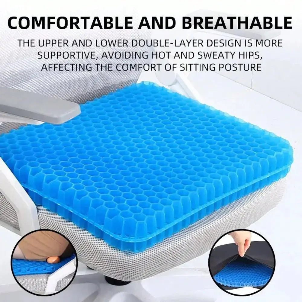 Gel Seat Cushion Summer Breathable Honeycomb Design For Pressure Relief Back Tailbone Pain - Office Wheelchair Chair Cars