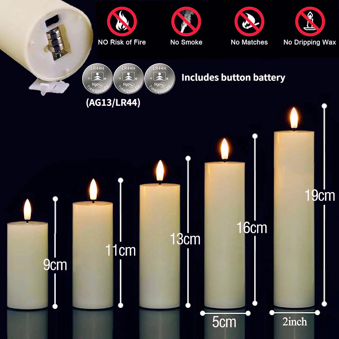 6-120PCS Led Candles Bulk Flickering Flameless Candles Battery Operated Fake Pillar Candle Wedding Birthday Party Decor Concert