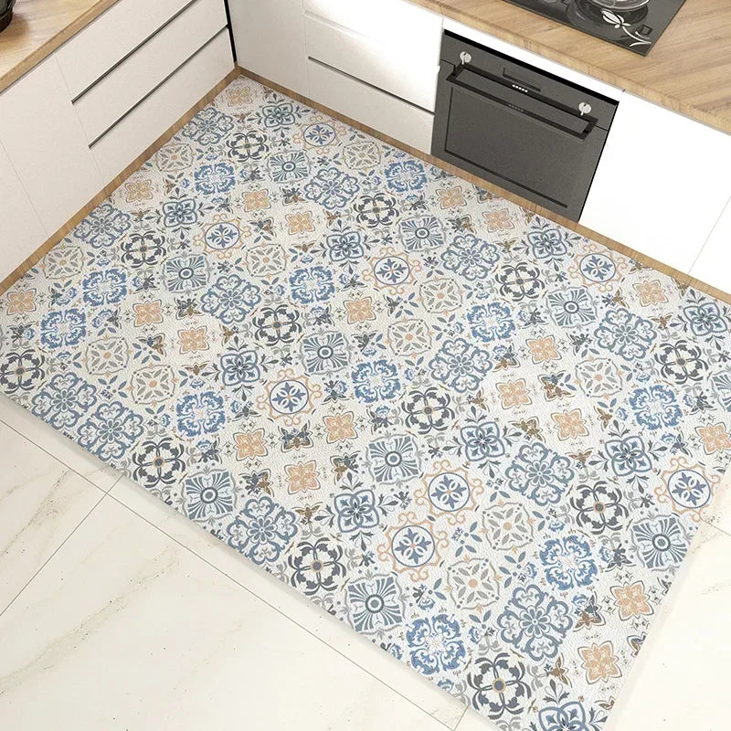 Pvc Kitchen Carpet Waterproof Floor Mat Leather Non-slip Floor Mats Large Area Rug Home Decoration