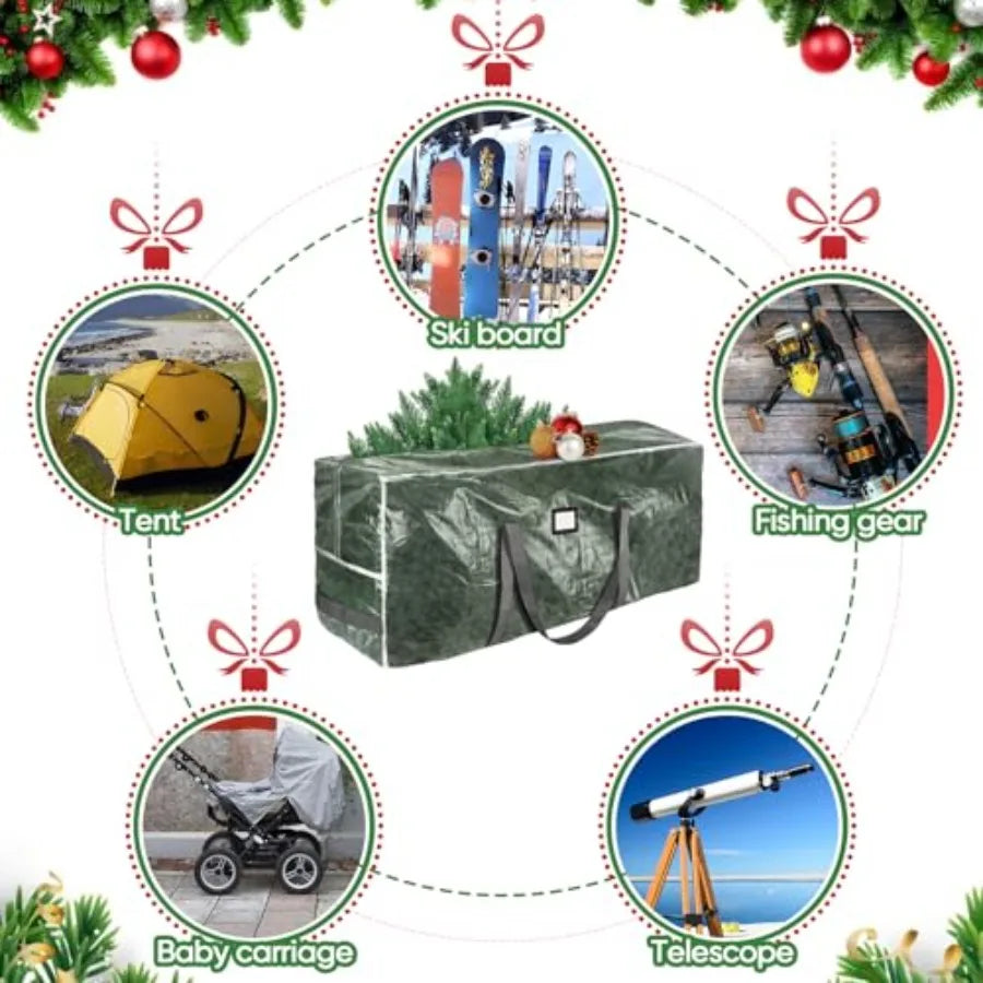 Christmas Tree Storage Bag, Heavy Duty Extra Large Artificial Christmas Tree Bag with Reinforced Handles and Dual Zippers Wide