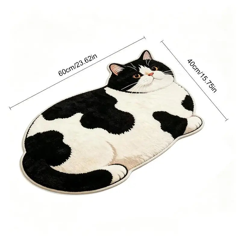 High Absorption Non Slip Cat Design Bath Mat in Diatomite for Quick Drying