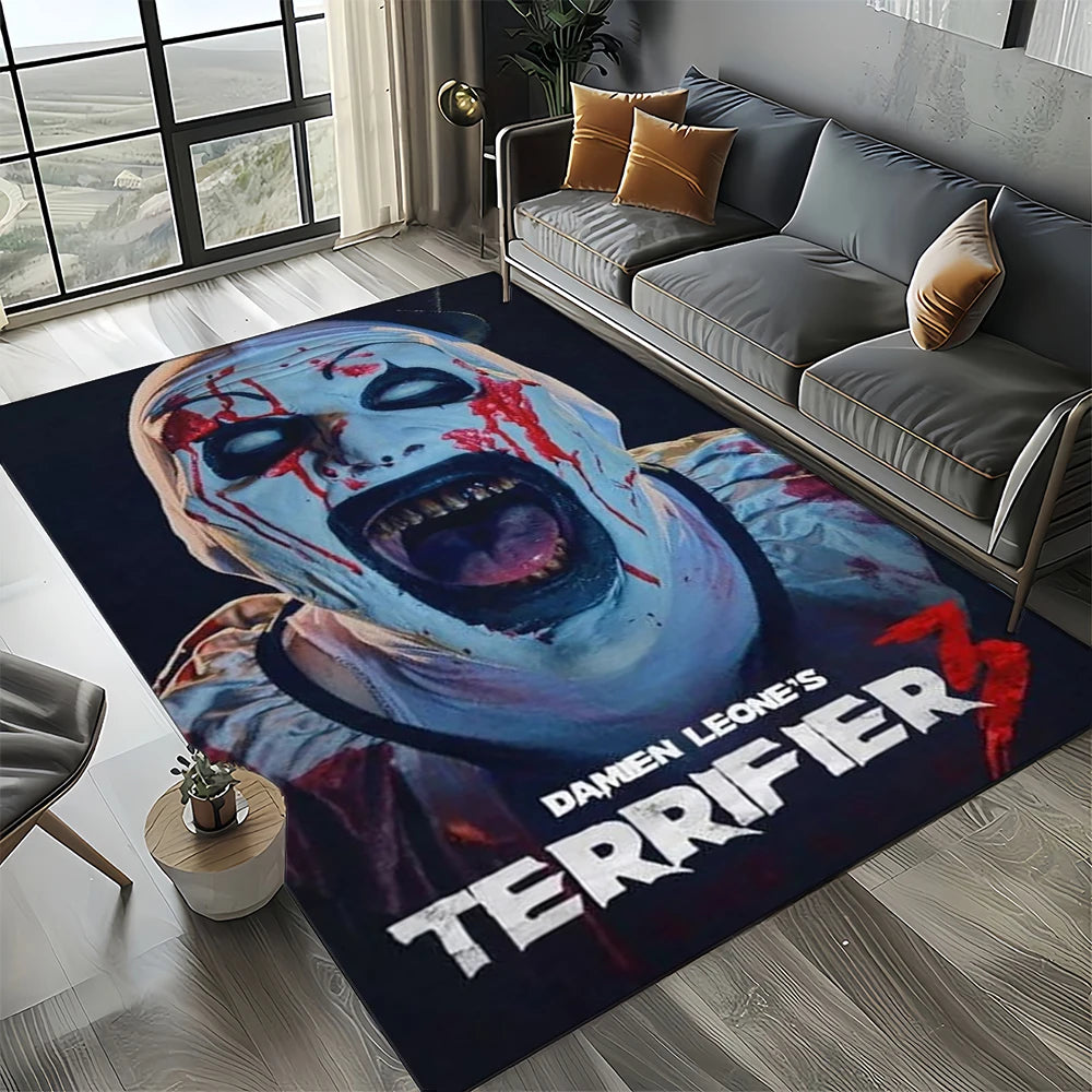 27 Style Terrifier Horror Movie Halloween Gift Area Rug Carpet for Living Room Bedroom Home Decor,kids Non-slip for Sofa Doormat