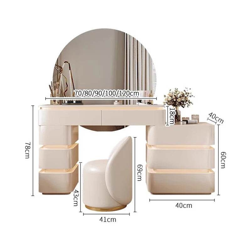Modern Nordic Vanity Table Elegant Premium Trendy Classic Vanity Table Organized Chic Meuble Chambre Bedroom Furniture