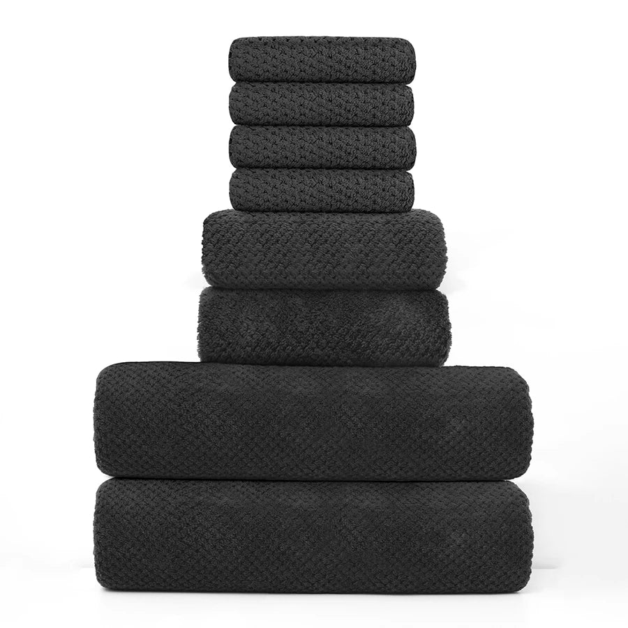 8-Piece Premium Towel Set, 2 Bath Towels + 2 Hand Towels + 4 Face Towels, Soft and Comfortable, Highly Absorbent, Machine Washable