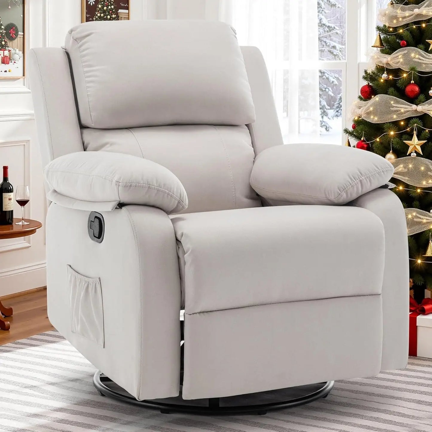 Recliner Chair, 360 Swivel Rocker Chair for Adults, Small Rocking Recliner Chair for Small Spaces, Upholstered, Customized