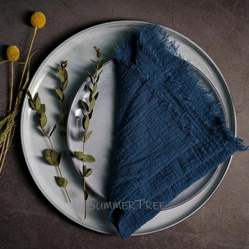 20PCS Large Napkins Cotton Gauze 41x41cm Muslin Cloth Tea Towels Dinner Retro Cheesecloth Wedding Party Rustic Table Decoration